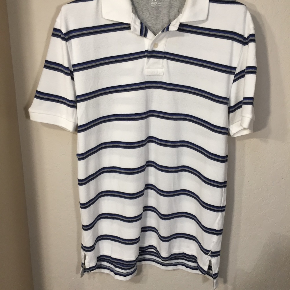 Men's GAP Classic Striped Polo Shirt, S